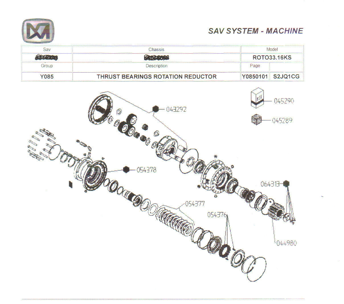 045289 редуктор привода поворотного механизма Merlo ROTO